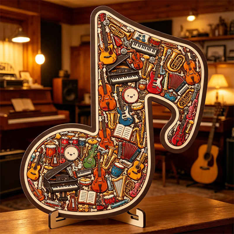 🎶 Last Day Special Price £9.99 ! 🔥Buy more save more🎁Wooden Musical Note Jigsaw Puzzle🧩