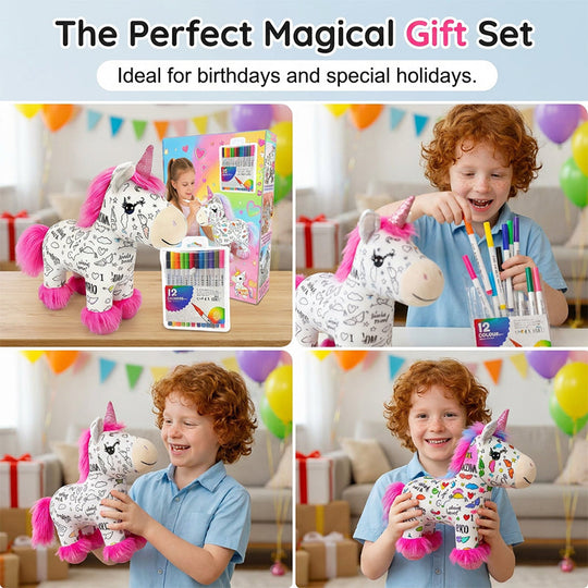 DIY Color-In Unicorn Plush Toy Kit🦄✨️