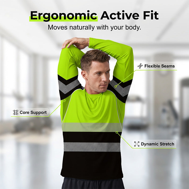 👕 30% OFF! 🏃‍♂️ Sporty men's long-sleeve shirt – moisture-wicking with a subtle print – perfect for active days, jogging, or leisure – breathable and comfortable 🌿