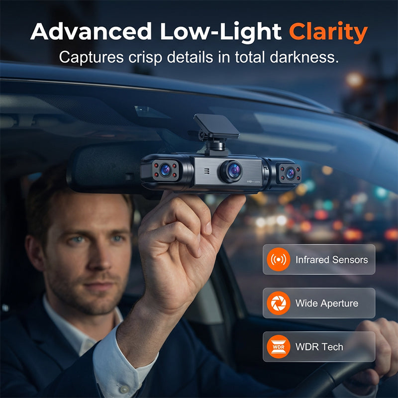 360° Panoramic 4-Channel Dash Cam | 1080P Full HD Quad-Camera System with Night Vision & Parking Monitor for Ultimate Car Security