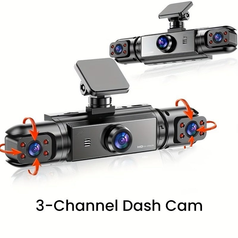 360° Panoramic 4-Channel Dash Cam | 1080P Full HD Quad-Camera System with Night Vision & Parking Monitor for Ultimate Car Security