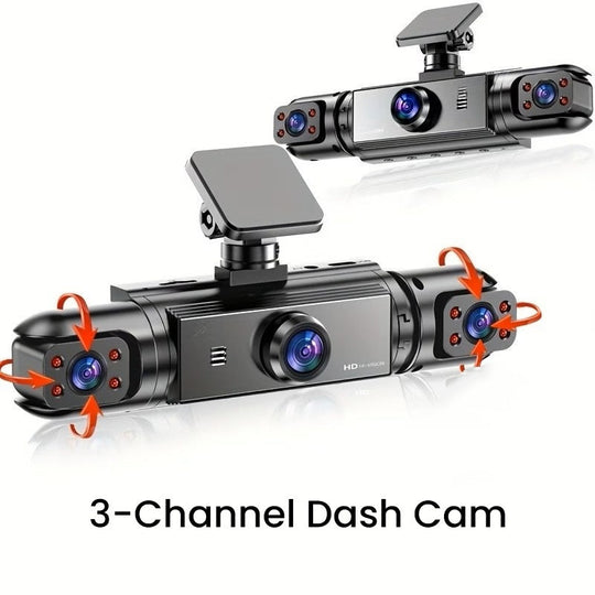 360° Panoramic 4-Channel Dash Cam | 1080P Full HD Quad-Camera System with Night Vision & Parking Monitor for Ultimate Car Security
