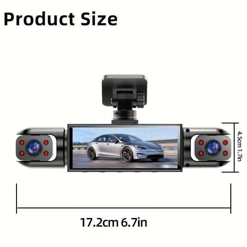 360° Panoramic 4-Channel Dash Cam | 1080P Full HD Quad-Camera System with Night Vision & Parking Monitor for Ultimate Car Security