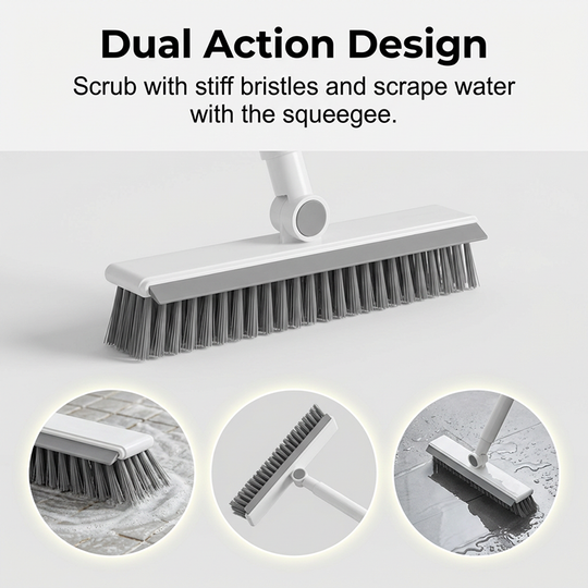 🔥UP TO 50% OFF!!🎁2-in-1 Grout & Corner Scrubber Brush with Squeegee🧹
