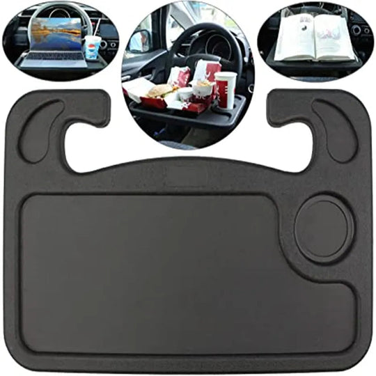 🍔Steering Wheel Tray Table  – Foldable, Cup & Tablet Slot, Lightweight🚗