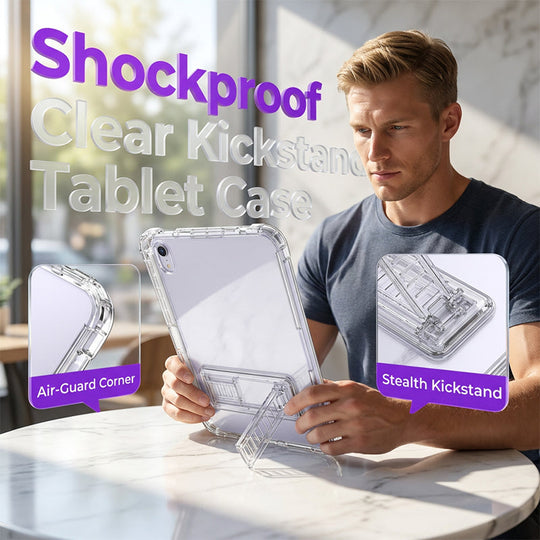 🔥50% OFF! Clear Shockproof Tablet Case with Kickstand