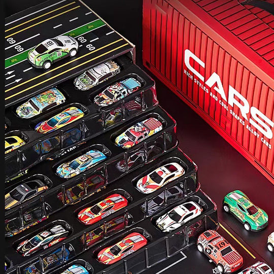 ✈️ Free Shipping🔥 48 Mini Pull-Back Cars with Built-In Garage Set 🔥50% OFF!!🔥