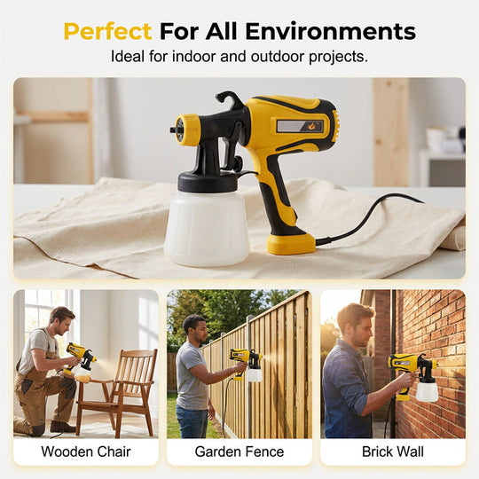 Electric Paint Spray Gun with 900ml Capacity