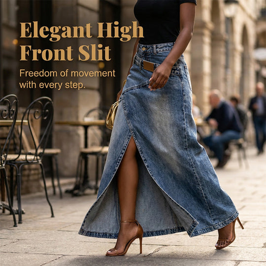 ⌛Limited-time offer-Women's Layered Waist Denim Maxi Skirt