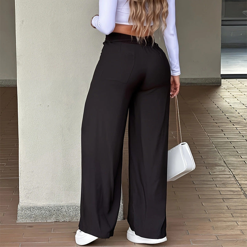⏳Last Day Sale Only ￡15.99!!👖💥Women's High-Waisted Straight Leg Trousers – Front seam & elastic back – Versatile, comfortable & perfect for office or casual wear ✨🌸