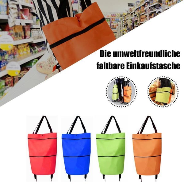 🛒 60% OFF NOW! 🧺 2-in-1 Foldable Shopping Cart – Sturdy frame, compact fold & large capacity – Perfect for grocery runs & weekend markets 📦