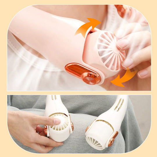 📢📢50% OFF !! ⏰360° Rotating Neck Fan, Ultra Quiet 3 Speeds, Long Battery Hands-Free Summer Cooler 😎🌬️