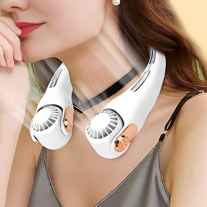 📢📢50% OFF !! ⏰360° Rotating Neck Fan, Ultra Quiet 3 Speeds, Long Battery Hands-Free Summer Cooler 😎🌬️