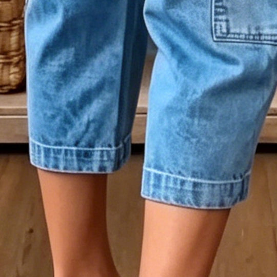 👖 LIMITED-TIME 50% OFF! &FERR SHIPPING✈️✨ Women's Casual Stretchy Cropped Denim Pants – Barrel Fit, Mid-Waist, Multi-Pockets 🌿