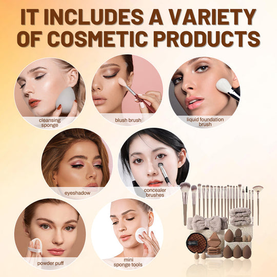 ⏰️Only 200 units left in stock🎁Limited-Time 49% Off!🔥50K+ sold!🔥All-in-One Makeup Brush & Sponge Set