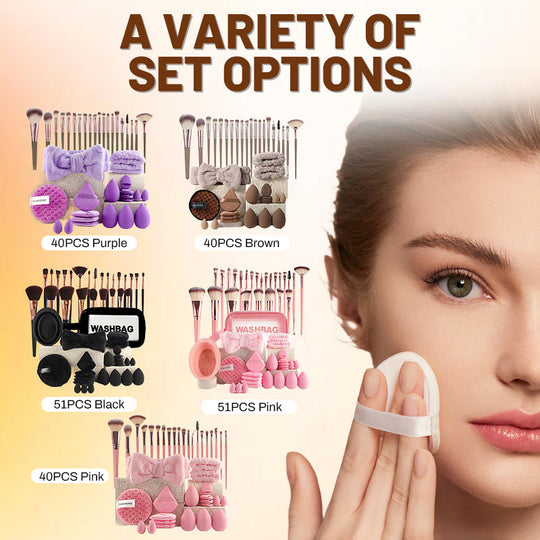 ⏰️Only 200 units left in stock🎁Limited-Time 49% Off!🔥50K+ sold!🔥All-in-One Makeup Brush & Sponge Set