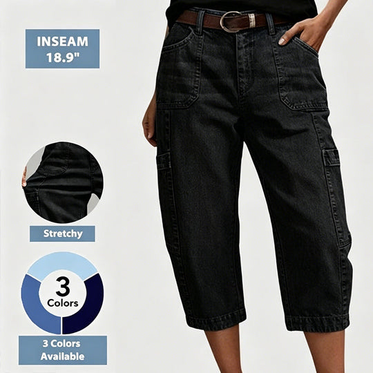 👡 Cropped Wide Leg Jeans with Stretch — Dress Up or Down for Any Occasion