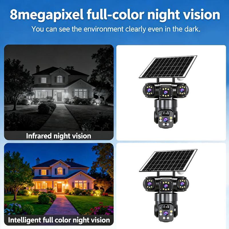 🎁2026 New Arrivals 50% OFF💥6K 9MP Outdoor Wi-Fi Security Camera | 10x Zoom, 3 Lenses, 360° PTZ | IP66 Waterproof, Color Night Vision, Two-Way Audio, Motion Tracking