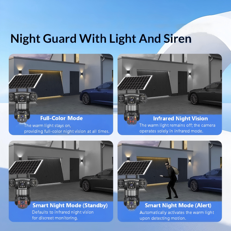 🎁2026 New Arrivals 50% OFF💥6K 9MP Outdoor Wi-Fi Security Camera | 10x Zoom, 3 Lenses, 360° PTZ | IP66 Waterproof, Color Night Vision, Two-Way Audio, Motion Tracking