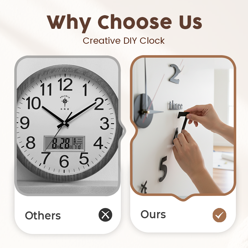 🔥2026 HOT SALE！🎆3D DIY Silent Frameless Luminous Wall Clock