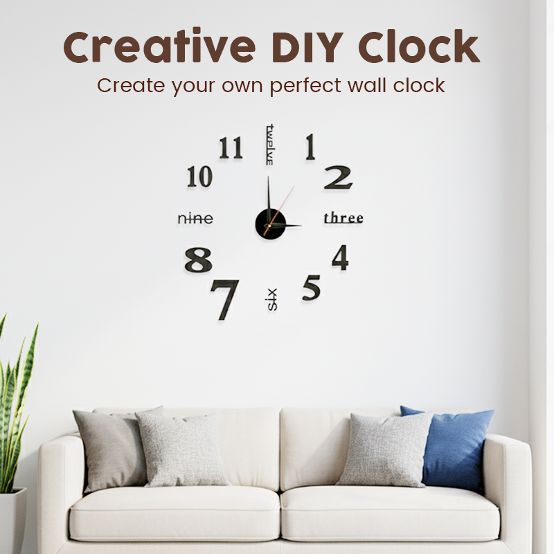 🔥2026 HOT SALE！🎆3D DIY Silent Frameless Luminous Wall Clock