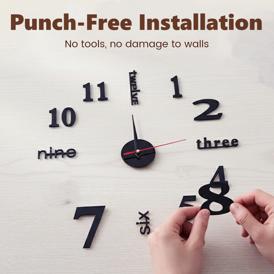 🔥2026 HOT SALE！🎆3D DIY Silent Frameless Luminous Wall Clock
