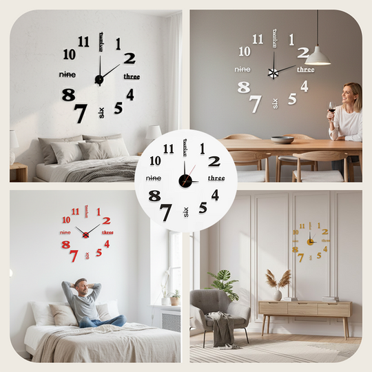 🔥2026 HOT SALE！🎆3D DIY Silent Frameless Luminous Wall Clock