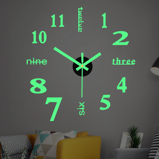 🔥2026 HOT SALE！🎆3D DIY Silent Frameless Luminous Wall Clock