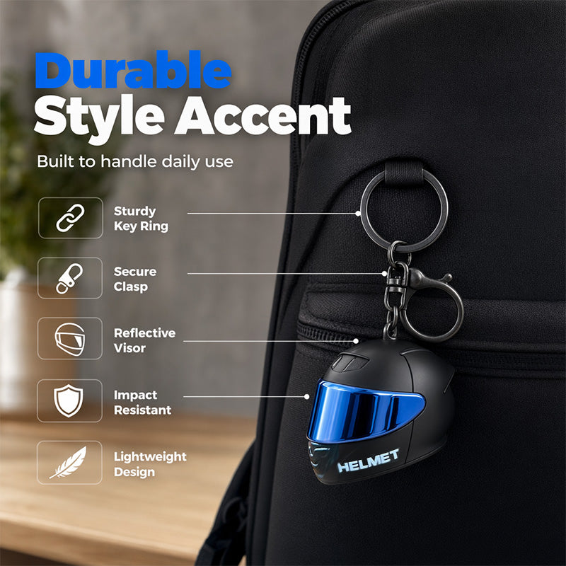 Novelty Mini Motorcycle Helmet Keychain