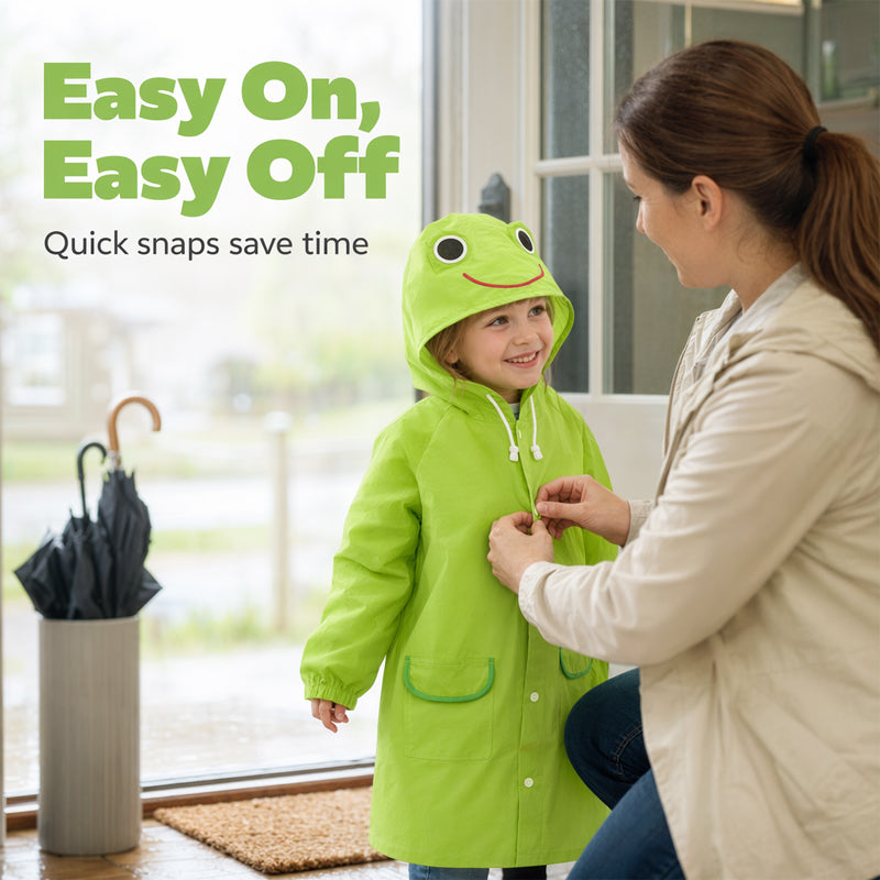 🐸 50% OFF! Kids Frog-Style Rain Poncho ☔– Waterproof, Lightweight & Backpack-Friendly