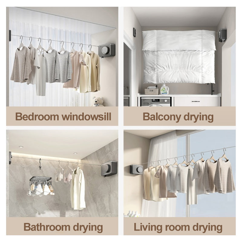 🔥Limited-Time 50% OFF！🌞🏠Invisible Clothesline – Retractable & No-Drill – 4.2 Meters – Heavy-Duty (up to 20kg+) – Space-saving for Indoors & Outdoors