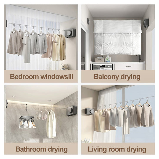 🔥Limited-Time 50% OFF！🌞🏠Invisible Clothesline – Retractable & No-Drill – 4.2 Meters – Heavy-Duty (up to 20kg+) – Space-saving for Indoors & Outdoors