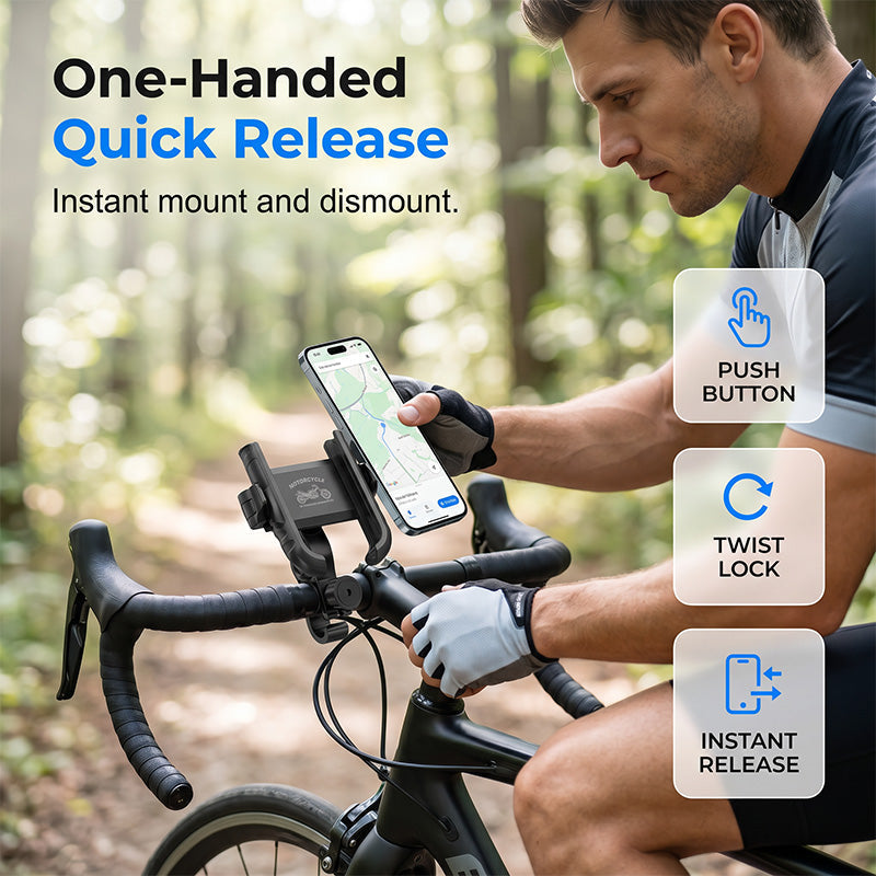 ⏰️Limited Time 50% Off！🎉 2026 Hot Sale !🚴‍♂️ Quick-Release Bike Phone Mount – SecureLock & Shockproof Padding 📱
