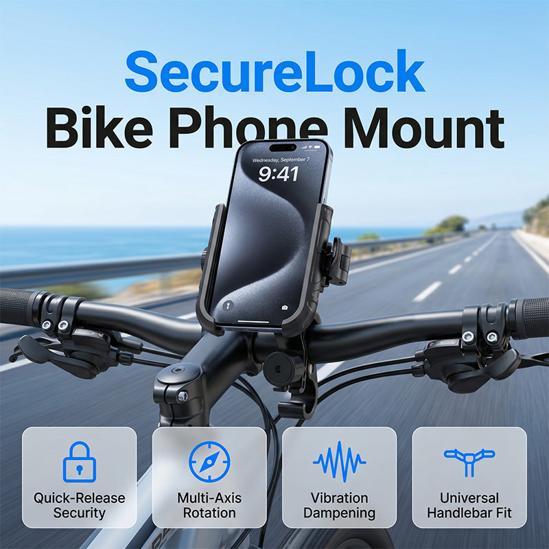 ⏰️Limited Time 50% Off！🎉 2026 Hot Sale !🚴‍♂️ Quick-Release Bike Phone Mount – SecureLock & Shockproof Padding 📱