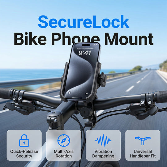 ⏰️Limited Time 50% Off！🎉 2026 Hot Sale !🚴‍♂️ Quick-Release Bike Phone Mount – SecureLock & Shockproof Padding 📱