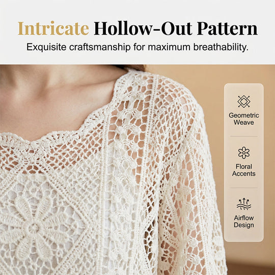 ⏰2026 SUMMER HOT SALE – 50% OFF! 🔥 👚Women's Vintage-Inspired Lace Cover-Up Blouse – Delicate Lace, Flowy Fit & Perfect for Layering or a Romantic Look ✨
