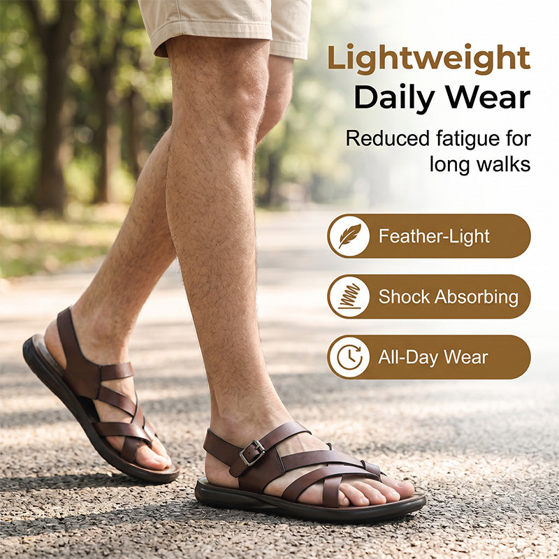 🌊Men Roman‑Style Sandals‑Soft‑Sole Summer Casual Beach‑Walking Shoes