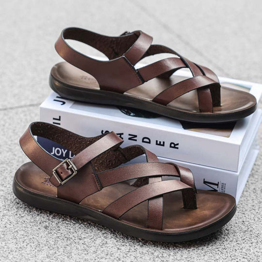 🌊Men Roman‑Style Sandals‑Soft‑Sole Summer Casual Beach‑Walking Shoes