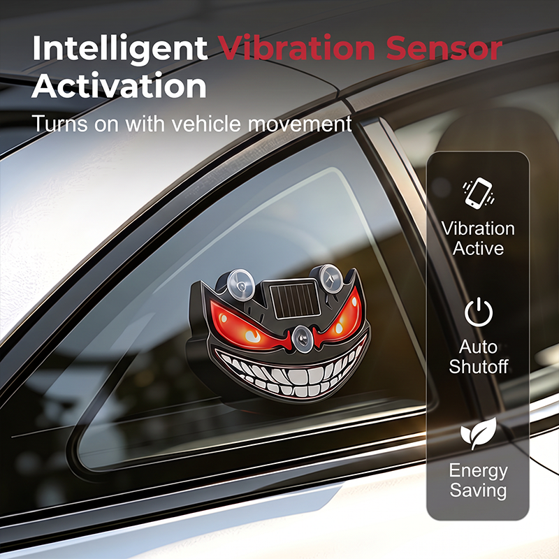🔥 50% OFF! 😈 “Devil's Sucker” Solar LED Car Warning Light ✨ Vibration Sensor, USB & Solar Charging, Universal for Cars & Trucks