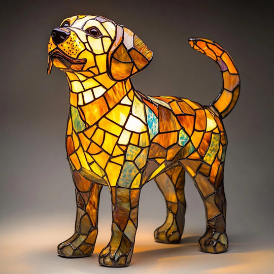 ⏳Time-Limited 50% OFF!!🐶🐱Color-block puppy and kitten sculpture LED table lamp