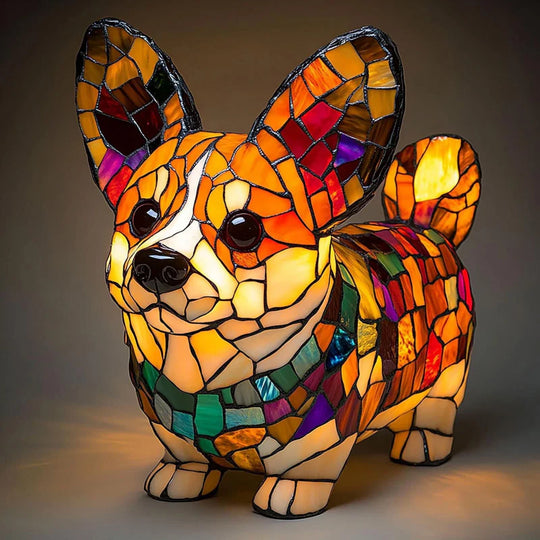 ⏳Time-Limited 50% OFF!!🐶🐱Color-block puppy and kitten sculpture LED table lamp
