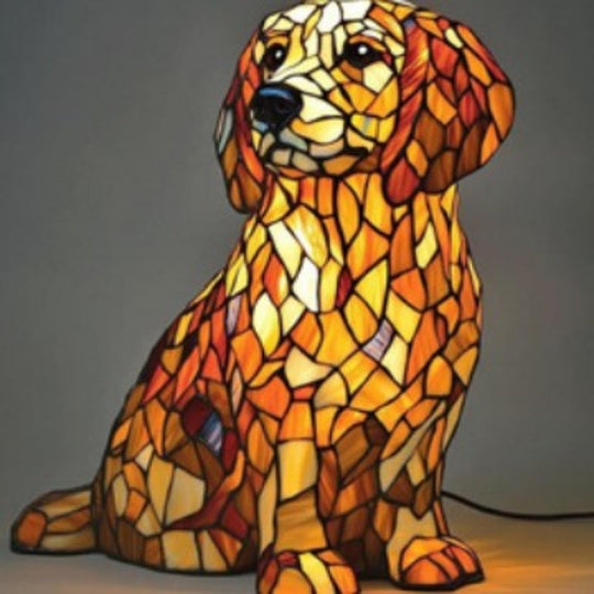 ⏳Time-Limited 50% OFF!!🐶🐱Color-block puppy and kitten sculpture LED table lamp