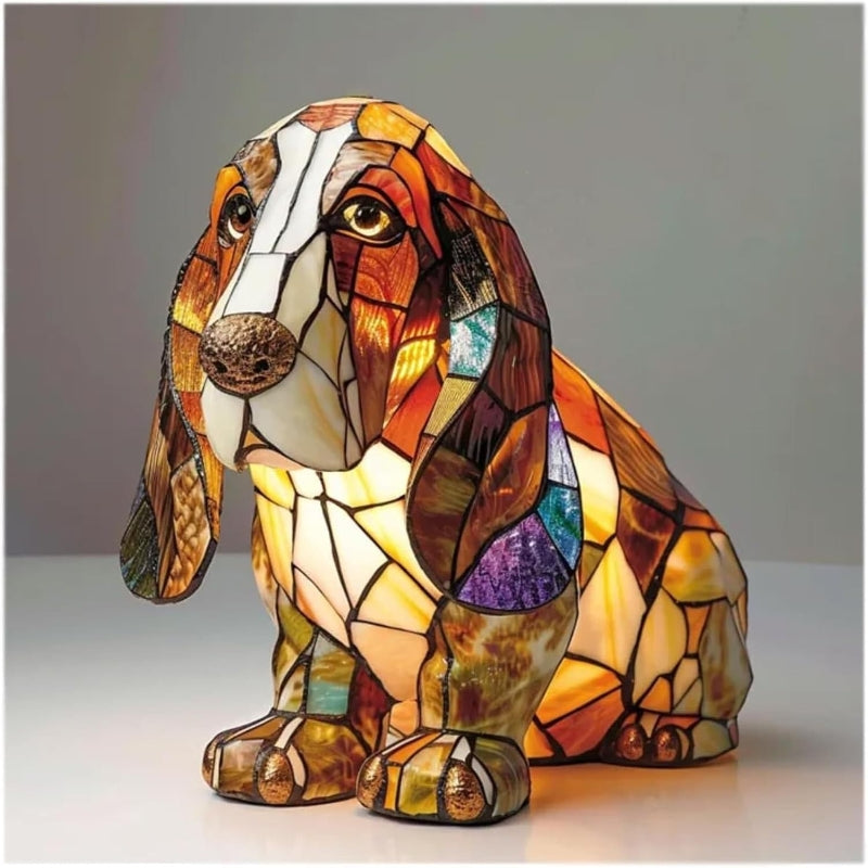⏳Time-Limited 50% OFF!!🐶🐱Color-block puppy and kitten sculpture LED table lamp