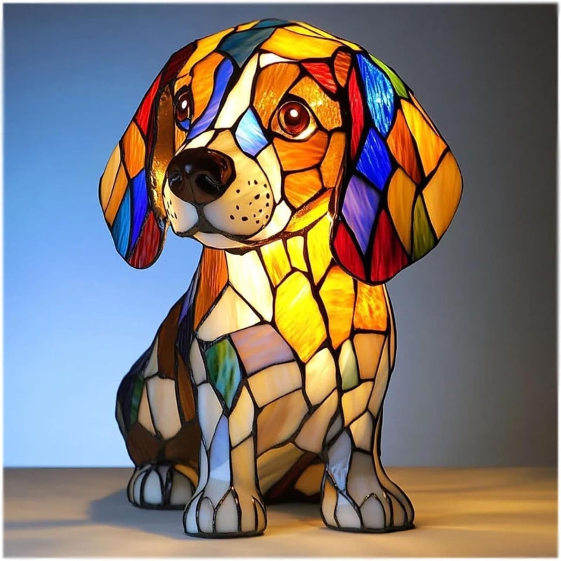 ⏳Time-Limited 50% OFF!!🐶🐱Color-block puppy and kitten sculpture LED table lamp