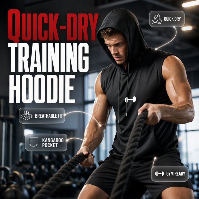 🏋️ Men's Athletic Sleeveless Hoodie Vest | Breathable, Muscle-Cut & Perfect for Gym, Running & Outdoor Training