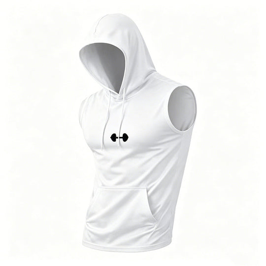 🏋️ Men's Athletic Sleeveless Hoodie Vest | Breathable, Muscle-Cut & Perfect for Gym, Running & Outdoor Training