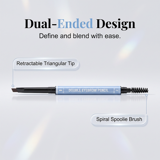 🔥Buy 1 Get 1 Free!!🔥 	 💥Amazing discount！👱‍♀️One-stroke design, reveal your natural beauty！Double-Ended Waterproof Angled Eyebrow Pencil