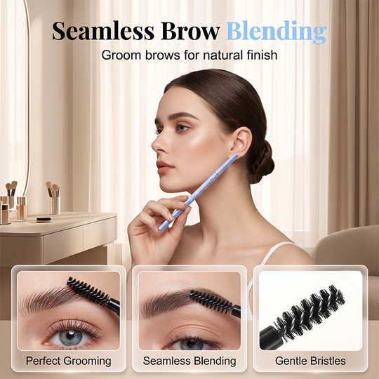 🔥Buy 1 Get 1 Free!!🔥 	 💥Amazing discount！👱‍♀️One-stroke design, reveal your natural beauty！Double-Ended Waterproof Angled Eyebrow Pencil