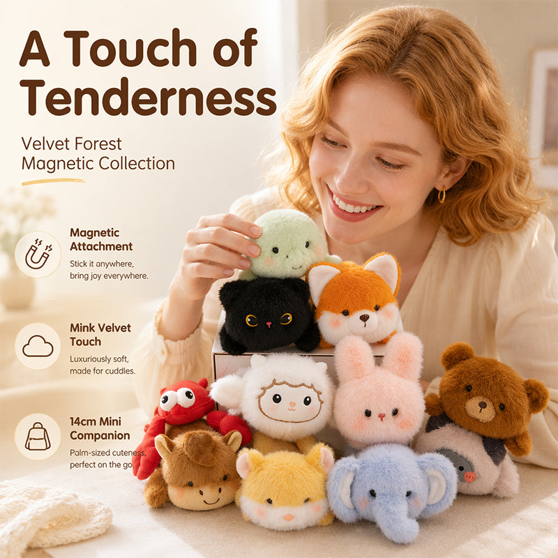 🥳2026 HOT SALE🥳💞50K+ SOLD!🧸✨ 30% OFF! Lovely Plushie Fridge Magnet Doll – Ultra‑soft mink velvet, hidden magnet. Sticks to fridge, monitor & more. A cute companion for everyday! 💖🎀