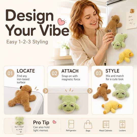 🥳2026 HOT SALE🥳💞50K+ SOLD!🧸✨ 30% OFF! Lovely Plushie Fridge Magnet Doll – Ultra‑soft mink velvet, hidden magnet. Sticks to fridge, monitor & more. A cute companion for everyday! 💖🎀